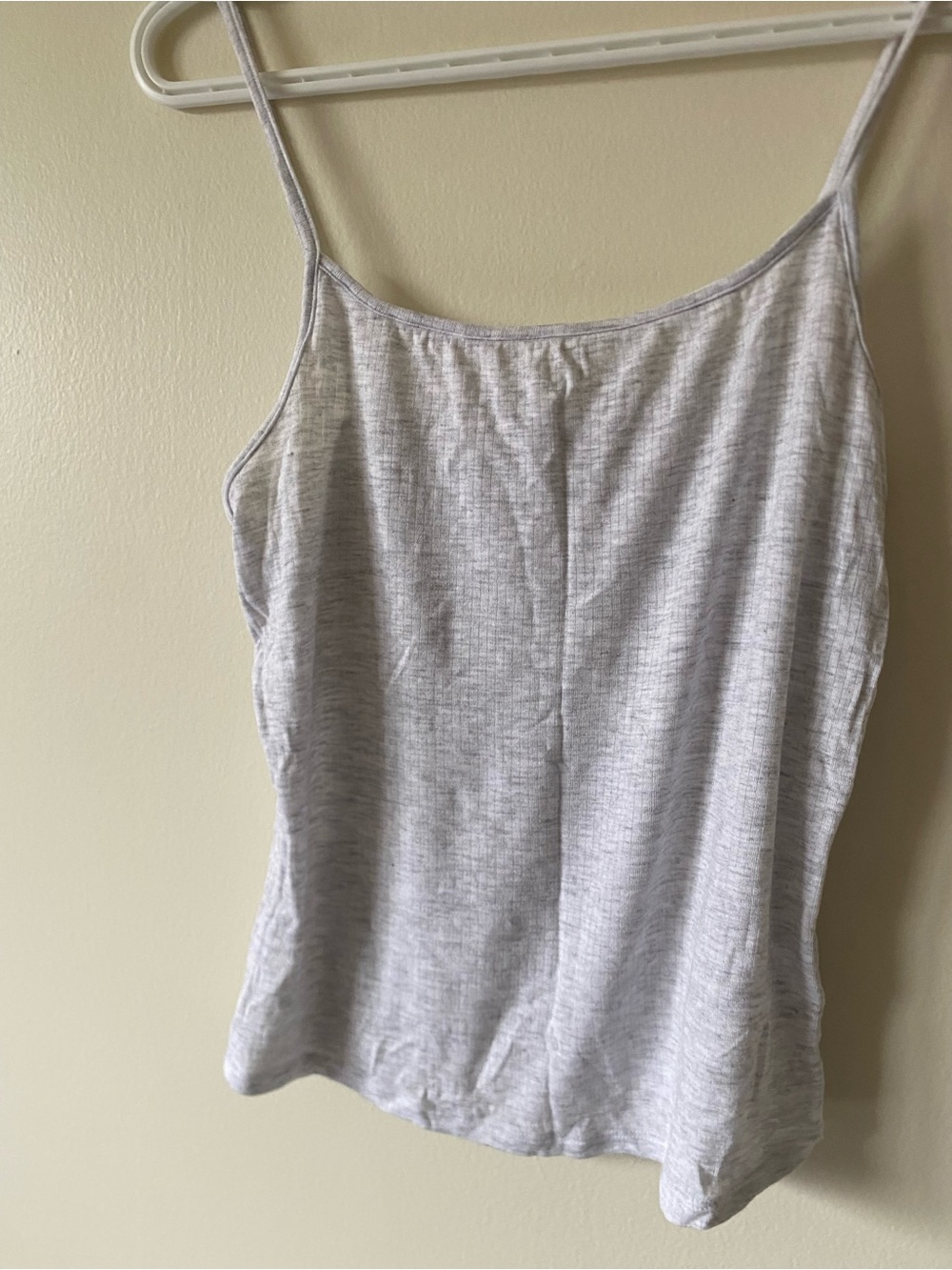 Garage Light Gray Ribbed Spaghetti-Strap Tank - Picture 5 of 6